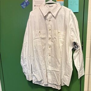 White Button-Up Collared Shirt